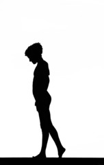 women contortionist practicing gymnastic yoga in silhouette