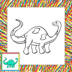 Funny cartoon diplodocus