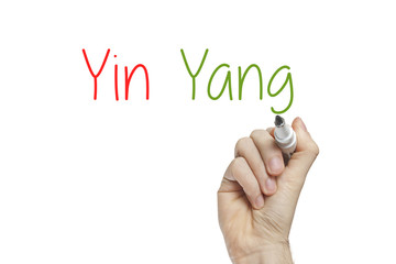 Hand writing yin yang