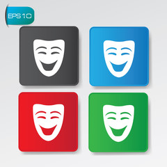 Smile mask buttons,vector