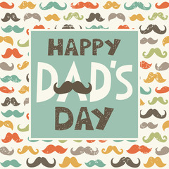 fathers day card text frame retro mustaches pattern