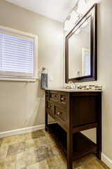 Bathroom vanity cabinet with drawers and mirror