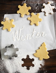 Baking Christmas cookies.