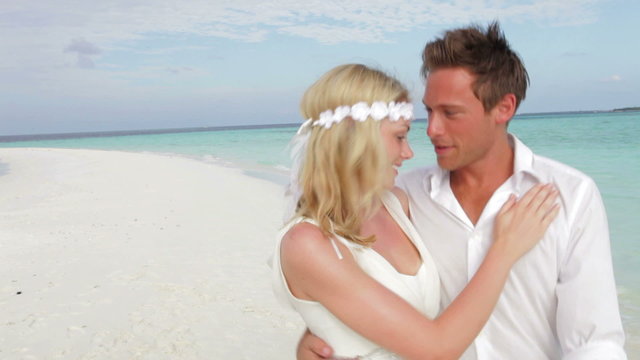 Couple At Beautiful Beach Wedding