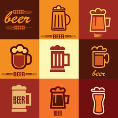 beer icons set