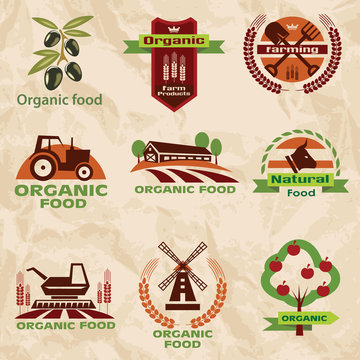 farm, agriculture icons, labels collection, set#2