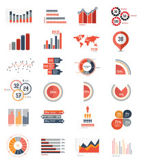 24 icons Infographics Data analysis on white background,vector