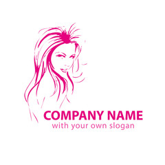 Friseur Kopf Gesicht Logo Silhouette Vektor