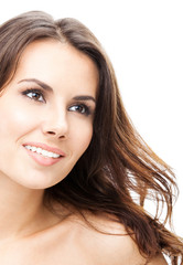 Fototapeta premium Portrait of beautiful woman, on white