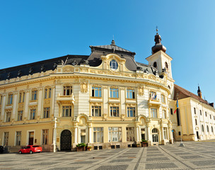 Fototapeta na wymiar Sibiu city hall facade
