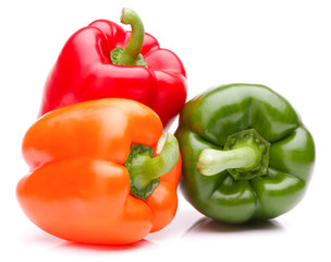 Sweet bell pepper isolated on white background cutout