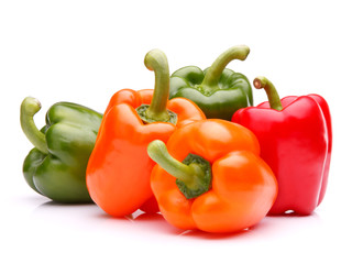 Sweet bell pepper isolated on white background cutout