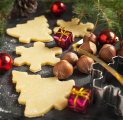 Baking Christmas cookies