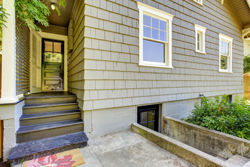 Fototapeta na wymiar Backyard small porch. House exterior design