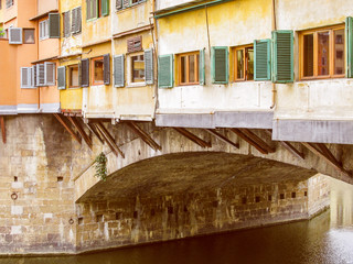 Fototapeta na wymiar Retro look Ponte Vecchio Florence