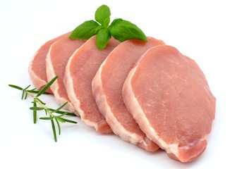 Pork loin sliced