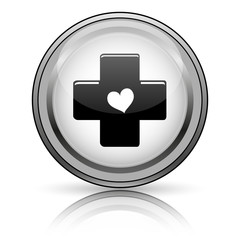 Cross with heart icon