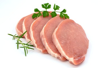 Pork loin sliced