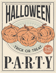 Halloween Poster. Vector illustration.