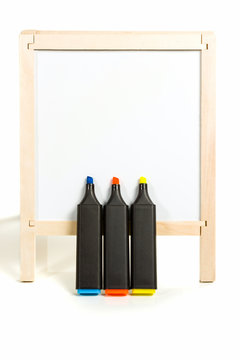 Three markers and whitebord