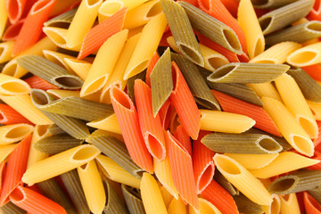 Colorful pasta, close-up