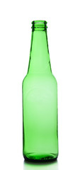Empty glass bottle isolated on white