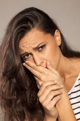 Fototapeta premium portrait of a sad and depressed girl