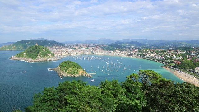 Overview of the Bay of San Sebastian, Spain