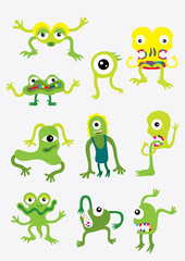 Monster set, art vector