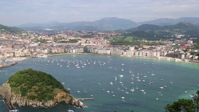 Overview of the Bay of San Sebastian, Spain