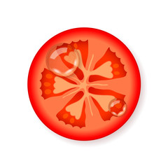 Obraz premium Slice of fresh tomato