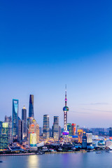 Naklejka premium Shanghai Pudong skyline