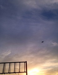 plane & sundown