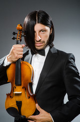 Man violin player in musican concept