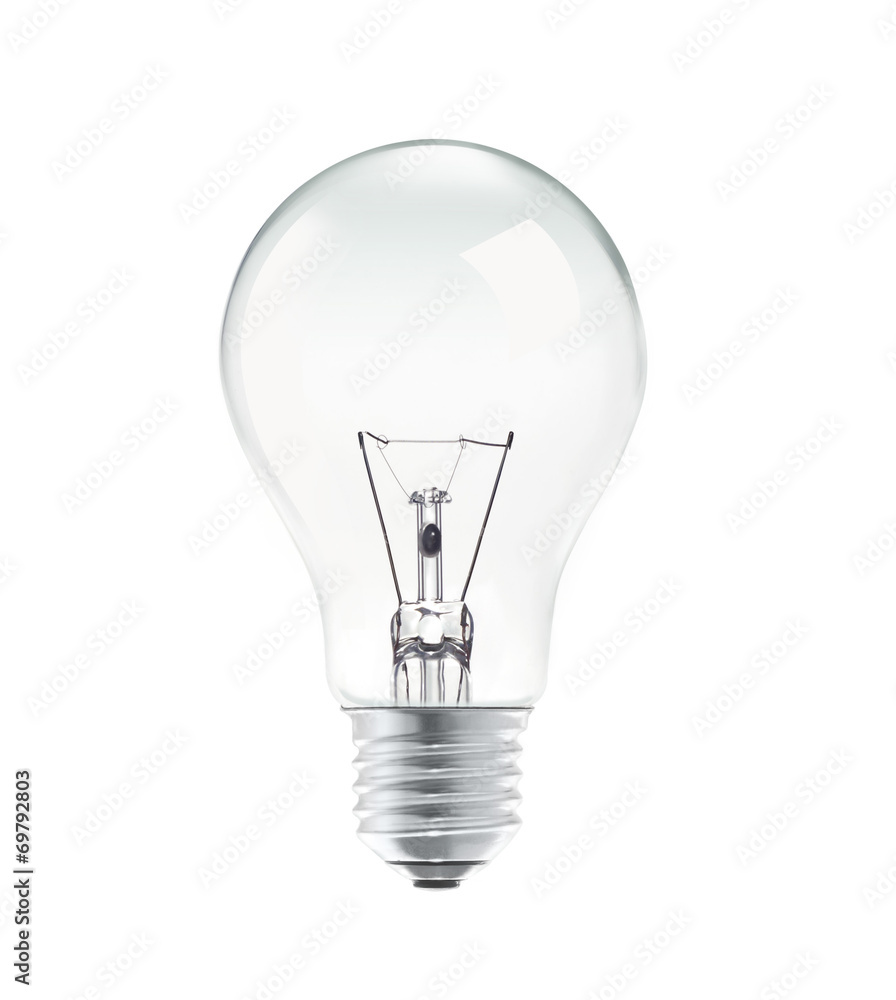 Poster light bulb isolated on white background