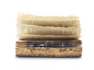 Old book ruined by termite