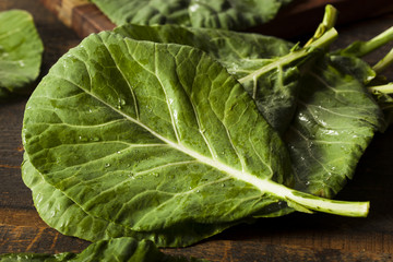 Raw Organic Green Collard Greens © Brent Hofacker