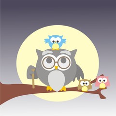 buho abuelo jugando con los nietos