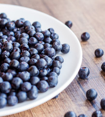 blueberries on a white plate