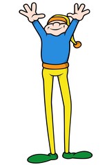 Obraz premium Elf With Hands Up