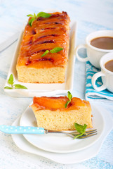 Peach upside down cake