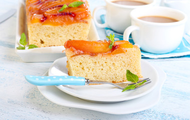 Peach upside down cake