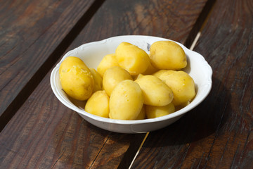 boiled potato in bowl