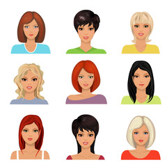 collection of portraits a beautiful young women