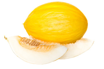 honeydew yellow melon isolated on white