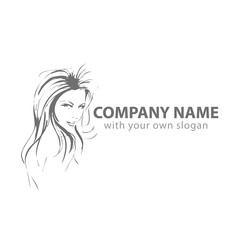 Friseur Kopf Gesicht Logo Silhouette Vektor