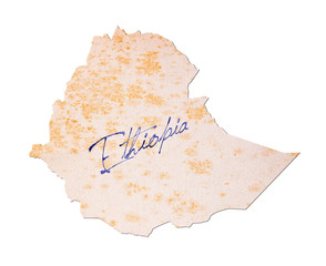 Ethiopia - Old paper with handwriting