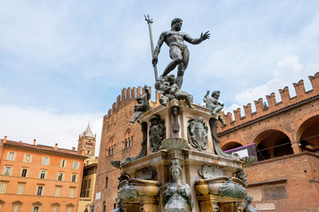 Fototapeta na wymiar Fountain of Neptune. Bologna, Italy