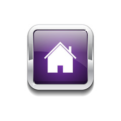 Home Rounded Corner Square Purple Vector Web Button Icon