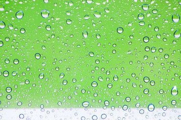 Rain and glass with  background color.